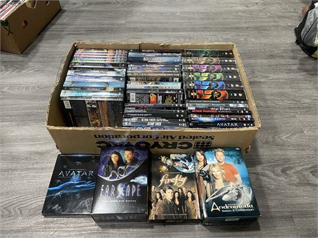 FLAT OF SCI-FI DVD’S SOME SEALED (MOST ARE GOOD CONDITION)