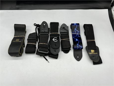 LOT OF 8 GUITAR STRAPS