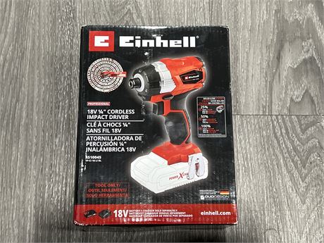 NEW EINHELL 18V 1/4” CORDLESS IMPACT DRIVER - TOOL ONLY