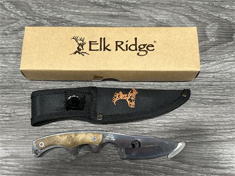 NEW ELK RIDGE KNIFE W/ SHEATH 6.5” LONG