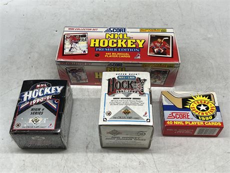 4 SEALED / NEW 1990s NHL SETS