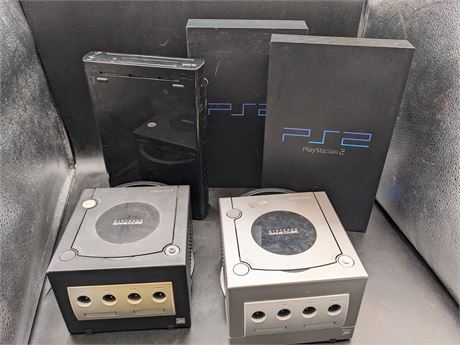 COLLECTION OF CONSOLES - NEEDING REPAIRS - AS IS