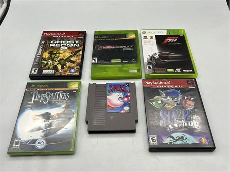 6 MISC VIDEO GAMES (Timesplitters is sealed)