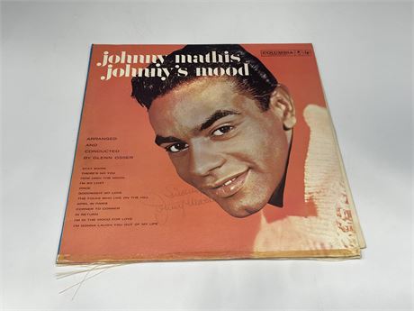 SIGNED JOHNNY MATHIS RECORD - GOOD (G)
