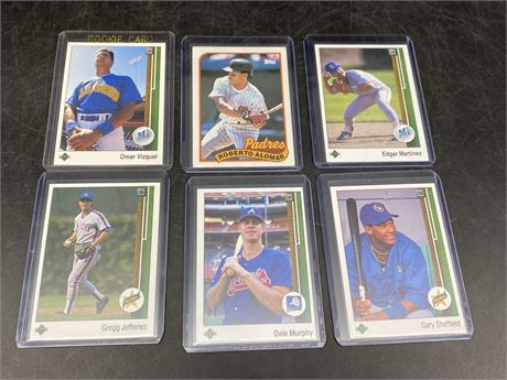 6 MISC. MLB CARDS INCLUDING ROOKIES