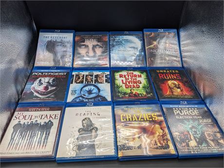12 HORROR BLU-RAY MOVIES - VERY GOOD CONDITION