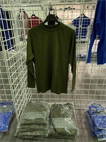 QTY 16 - NEW DARK GREEN LONG SLEEVES (ADULT LARGE)