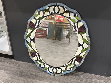STAINED GLASS MIRROR (28”x31”)
