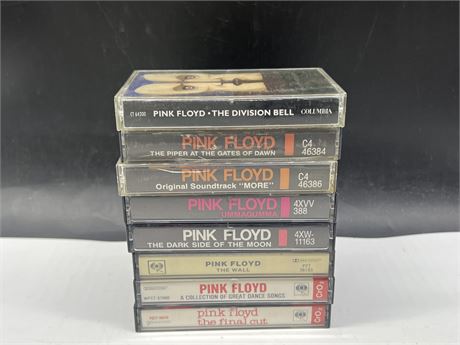 8 ASSORTED PINK FLOYD CASSETTES