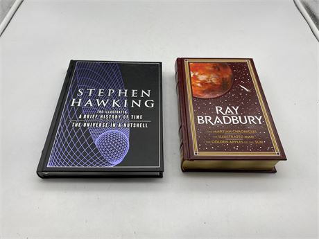 2 HARDCOVER BOOKS BY RAY BRADBURY & STEPHEN HAWKING