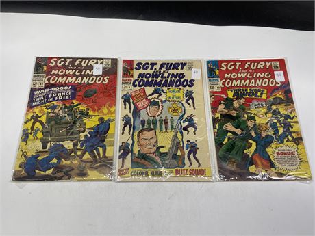 3 SGT. FURY AND HIS HOWLING COMMANDOS COMICS - #40-42