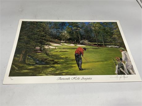TIGER WOODS / AUGUSTA LIMITED EDITION PRINT (#173/900) ARTIST SIGNED (13”x18”)