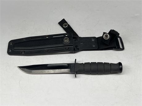KA-BAR SHORT SERRATED COMBAT KNIFE - USE MADE - 9”