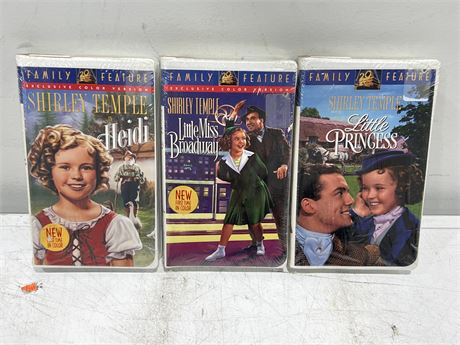 3 SEALED SHIRLEY TEMPLE VHS TAPES