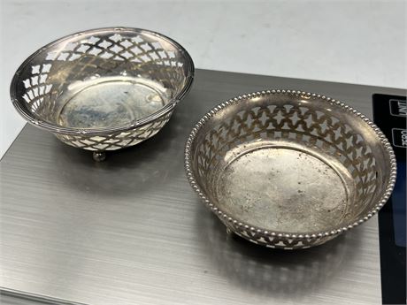 2 STERLING DISHES (3.5”)