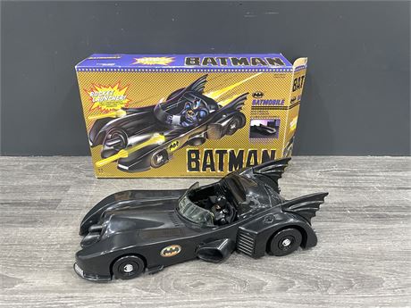 BATMAN BATMOBILE TOY CAR W/ ROCKET LAUNCHER - 12” LONG - MASK NEEDS GLUE
