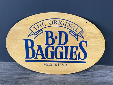 VINTAGE BD BAGGIES WOOD SIGN (31” wide)