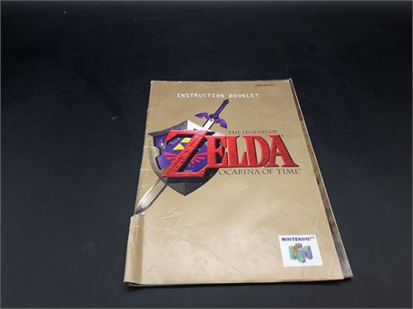 ZELDA OCARINA OF TIME MANUAL - VERY GOOD CONDITION - N64