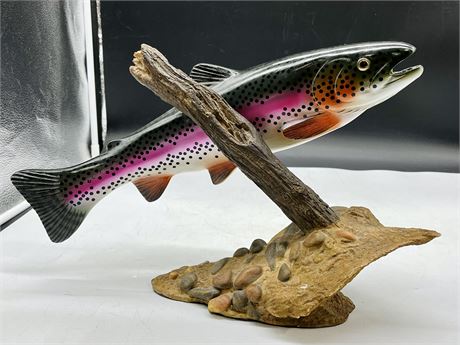 VINTAGE RAINBOW TROUT ON STAND 16”