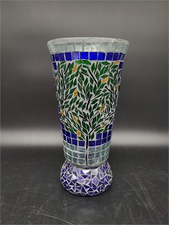 STAINED GLASS VASE (15"Tall)