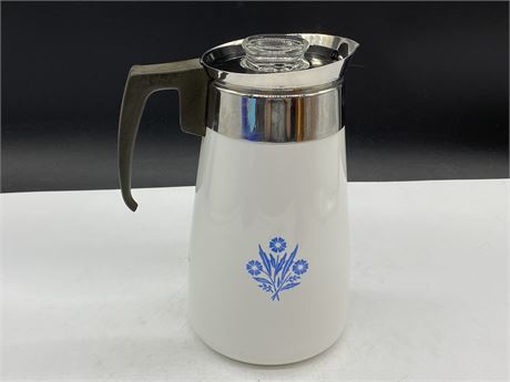 VINTAGE 9 CUP CORNING WARE COFFEE POT (10”)