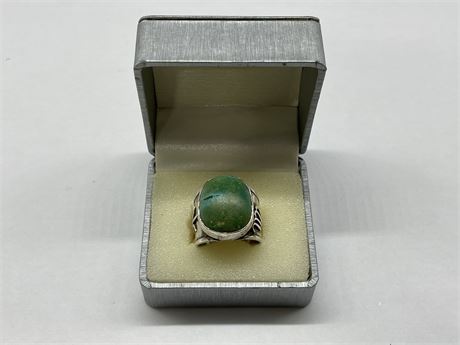 TURQUOISE HEAVY SILVER RING