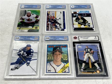 6 GRADED SPORTS CARDS