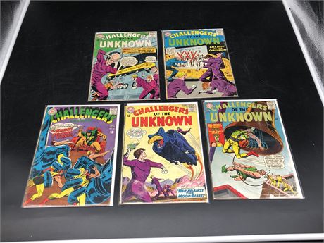 5 CHALLENGERS OF THE UNKNOWN COMICS