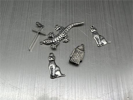 (5) 925 STERLING CHARMS