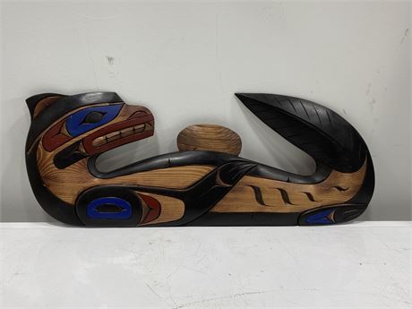 SIGNED HAND CARVED / PAINTED “N’VER OTTER” (2ft long)