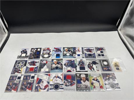 25 COLUMBUS BLUE JACKETS PATCH CARDS