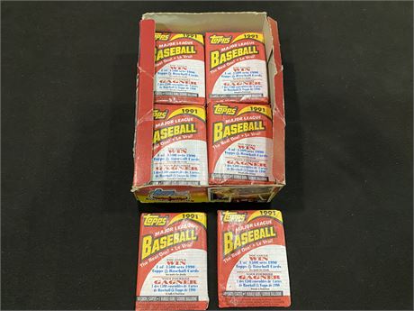 27 UNOPENED 1991 BASEBALL CARDS WITH GUM IN PACKS