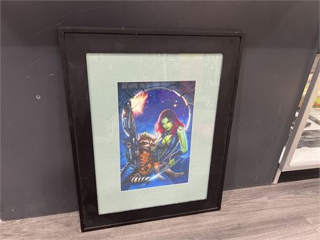 FRAMED GUARDIANS OF THE GALAXY SIGNED PRINT - 30”x23”