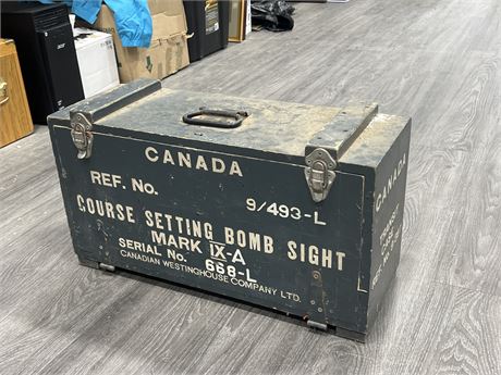 VINTAGE CANADIAN TRANSIT CASE W/ SOME CONTENTS - 2FT WIDE