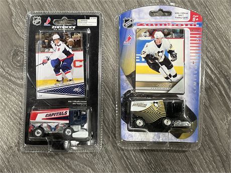 CROSBY & OVECHKIN UNOPENED DIECAST ZAMBONI / CARD SETS - CROSBY ROOKIE YEAR