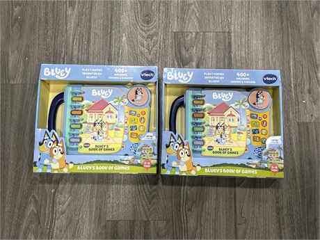 2 NEW BLUEY VTECH BOOK OF GAMES TOY FOR KIDS