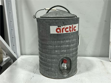 VINTAGE GALVANIZED ARTIC WATER COOLER (17” tall)