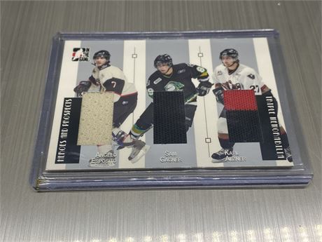 2007 I.T.G. ESPOSITO, GAGNER, ALZNER TRIPLE JERSEY CARD #1/50