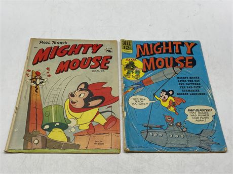 MIGHTY MOUSE #54 & #166 (1 FULLY DETACHED COVER)