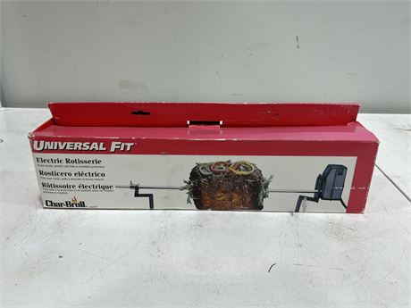 (NEW) ELECTRIC CHARBROIL UNIVERSAL FIT ROTISSERIE