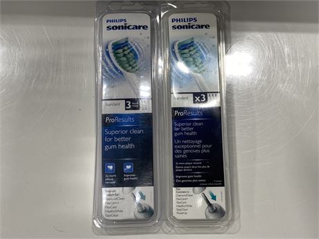 2 PACKAGES OF PHILIPS SONICARE BRUSH HEADS - 3 PER PACKAGE