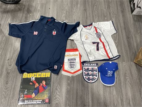 ENGLAND SOCCER TEAM JERSEYS / COLLECTABLES
