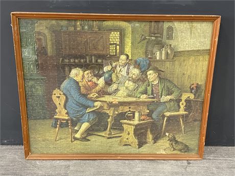 FRAMED MEN AT THE TABLE PUZZLE (24”X28”)