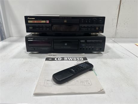 PIONEER / TEAC COMPACT DISC RECORDERS - TEAC HAS REMOTE & MANUAL