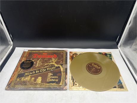 RARE HTF 4LP GOLD VINYL - THE DAMNED - BLACK IS THE NIGHT - MINT (M)