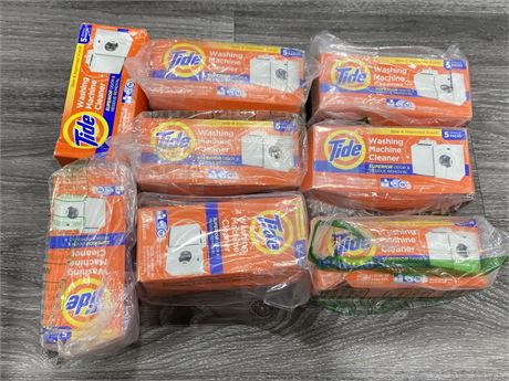 8 NEW BOXES OF TIDE WASHING MACHINE CLEANER