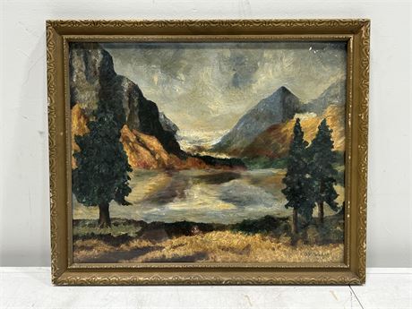 ORIGINAL SIGNED OIL PAINTING BY O.V. WRIGHT (23.5”x19.5”)
