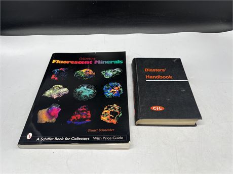 SOFT COVER FLUORESCENT MINERALS BOOK + HARD COVER BLASTERS HAND BOOK