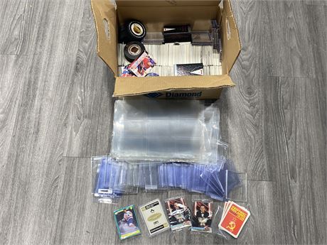 LOT OF HOCKEY CARDS AND CARD SUPPLIES