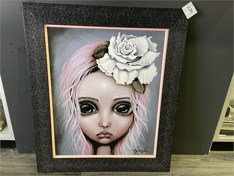 PINK HAIRED GIRL PAINTING BY ANGELINA WAYNE 34”x30”